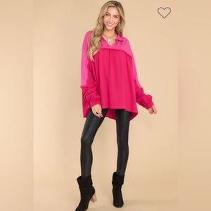 Points Were Made Fuchsia Pink Top